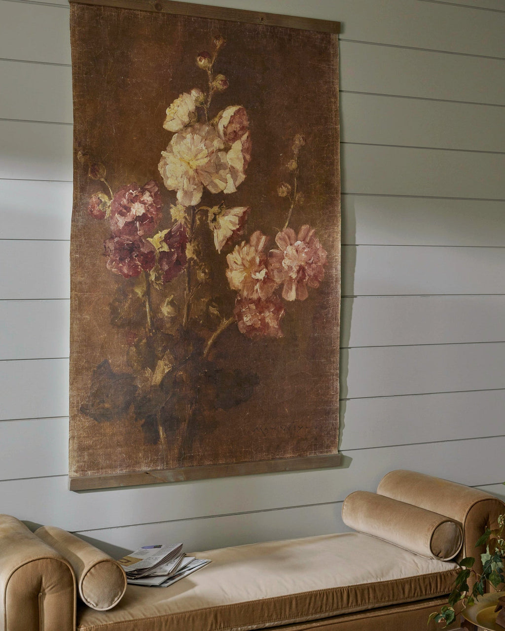 Mavelle Floral Trio Vintage Tapestry wall tapestry - Detail View