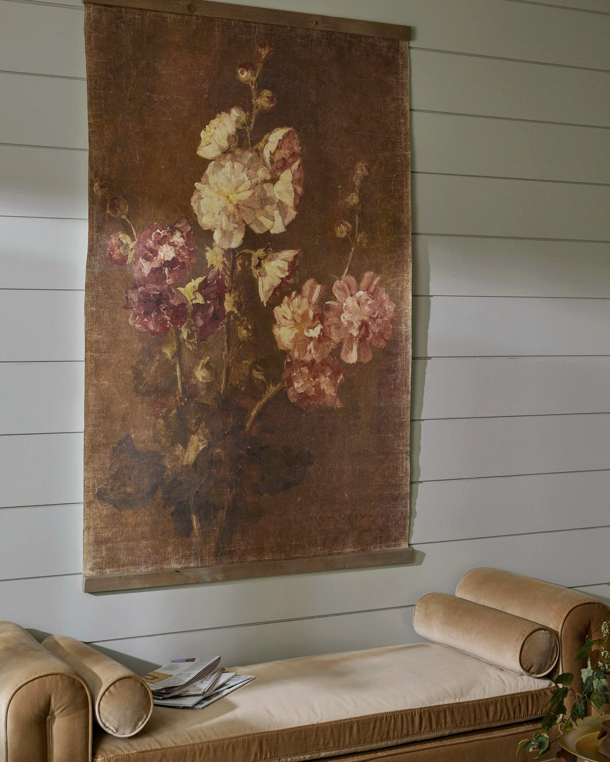 Mavelle Floral Trio Vintage Tapestry wall tapestry - Detail View
