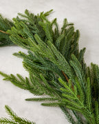 Mavelle Real Touch Norfolk Pine Garland - 72" wreath - Side View
