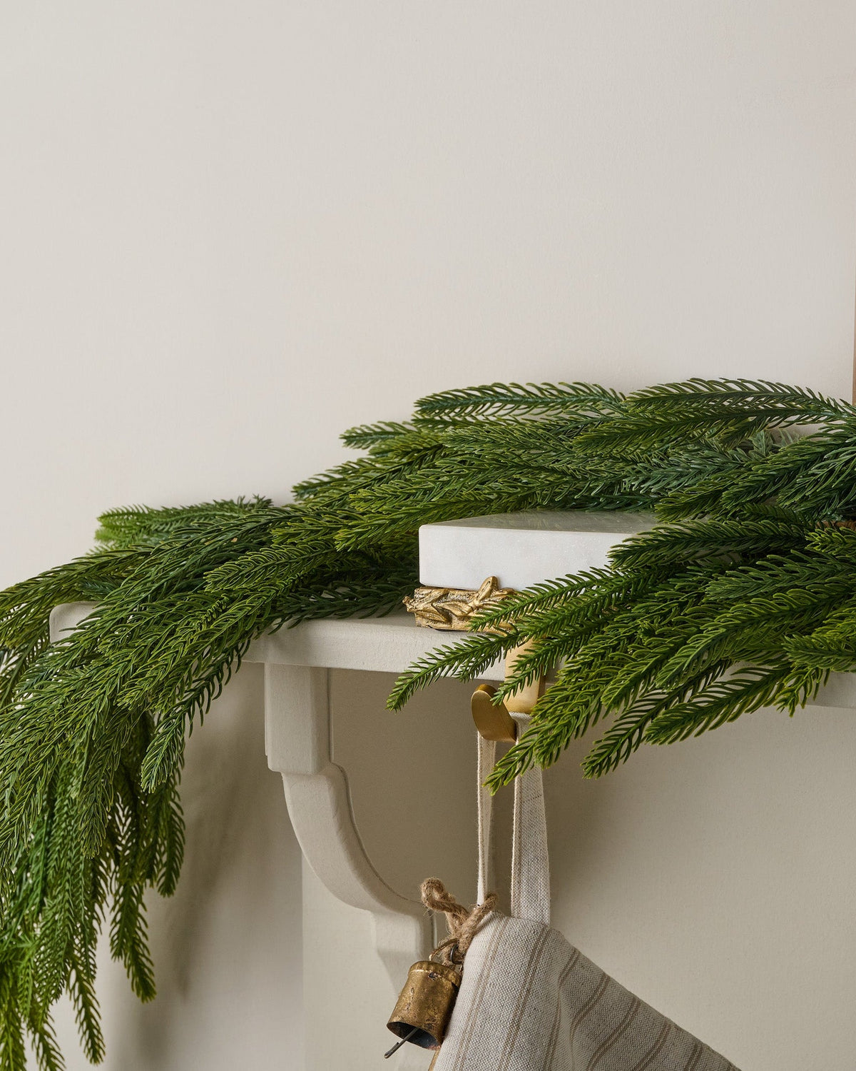 Mavelle Real Touch Norfolk Pine Garland - 72" wreath - Close-Up