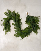 Mavelle Real Touch Norfolk Pine Garland - 72" wreath - Styled in Room