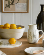 Mavelle Pressed Floral Ceramic Pitcher pitcher - Close-Up