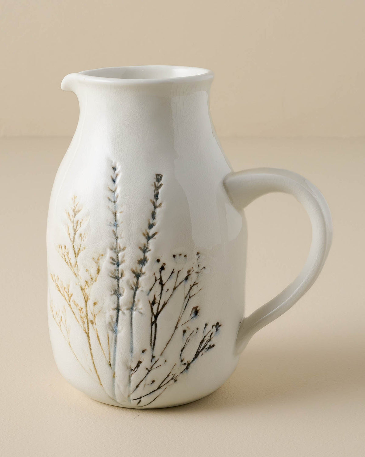 Mavelle Pressed Floral Ceramic Pitcher pitcher