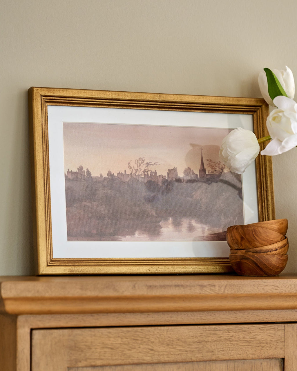 Mavelle Steeple On the Water Framed Print framed wall art