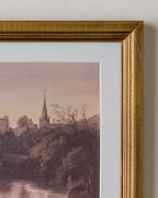 Mavelle Steeple On the Water Framed Print framed wall art - Styled in Room