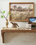 Mavelle Quinn Wood and Brass Railing Shelf wall shelf