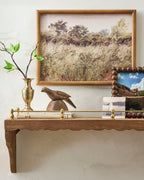 Mavelle Quinn Wood and Brass Railing Shelf wall shelf