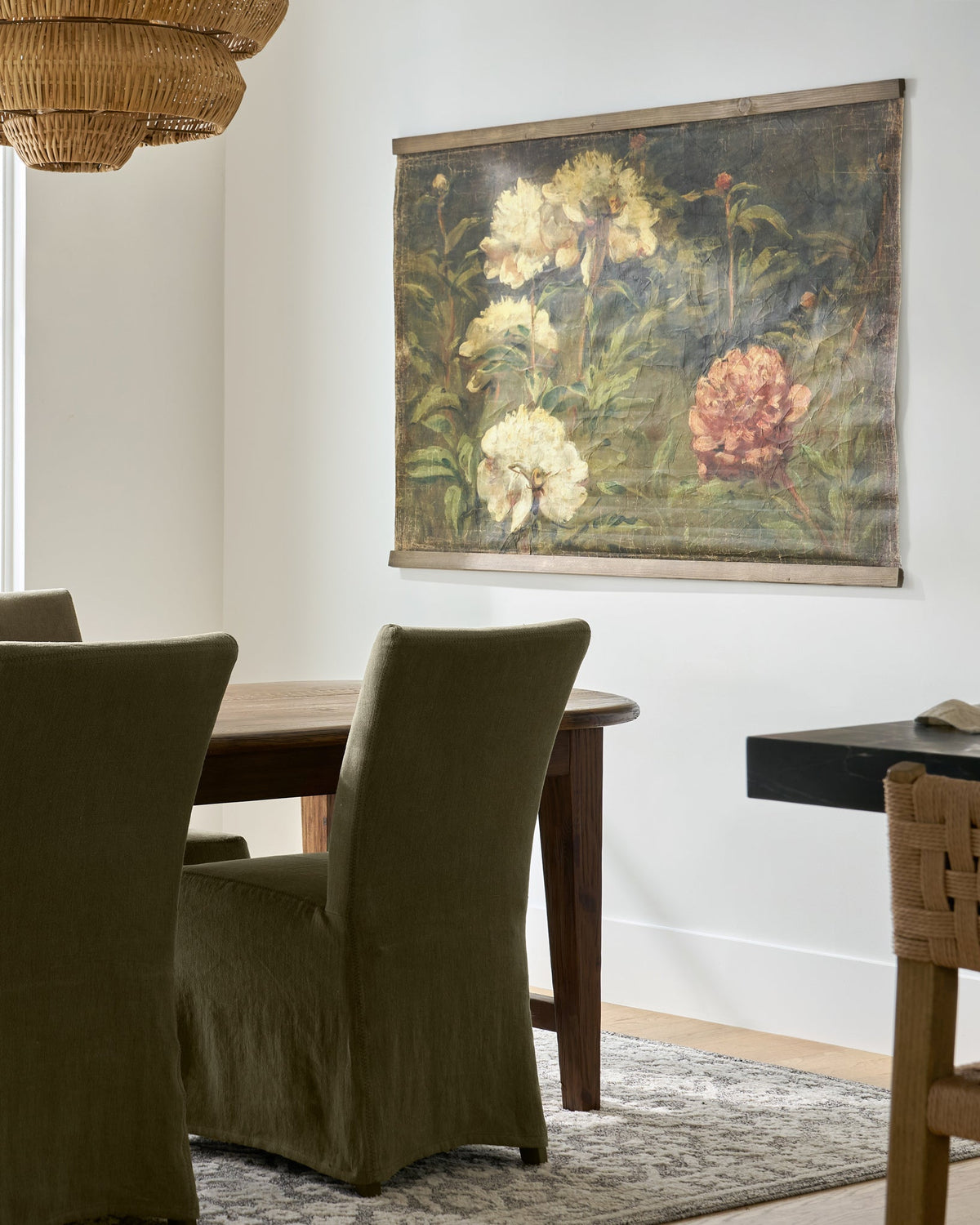 Mavelle Oversized Botanicals in Bloom Vintage Tapestry wall tapestry - Detail View