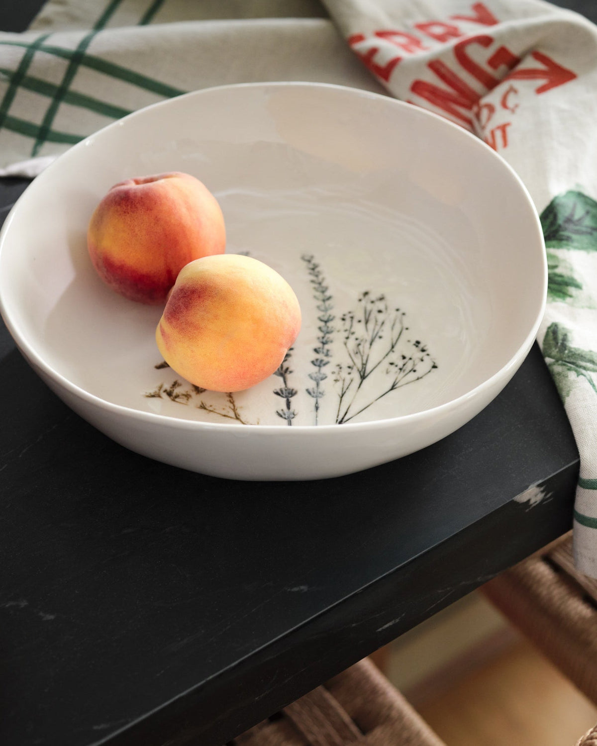 Mavelle Pressed Floral Pasta Bowl bowl - Styled in Room