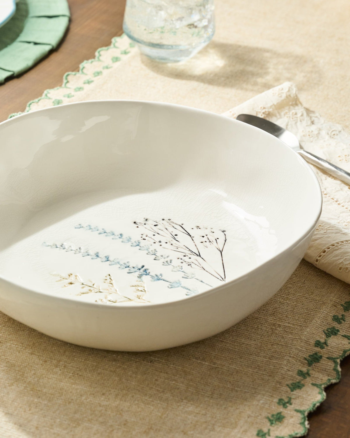 Mavelle Pressed Floral Serving Bowl serving piece
