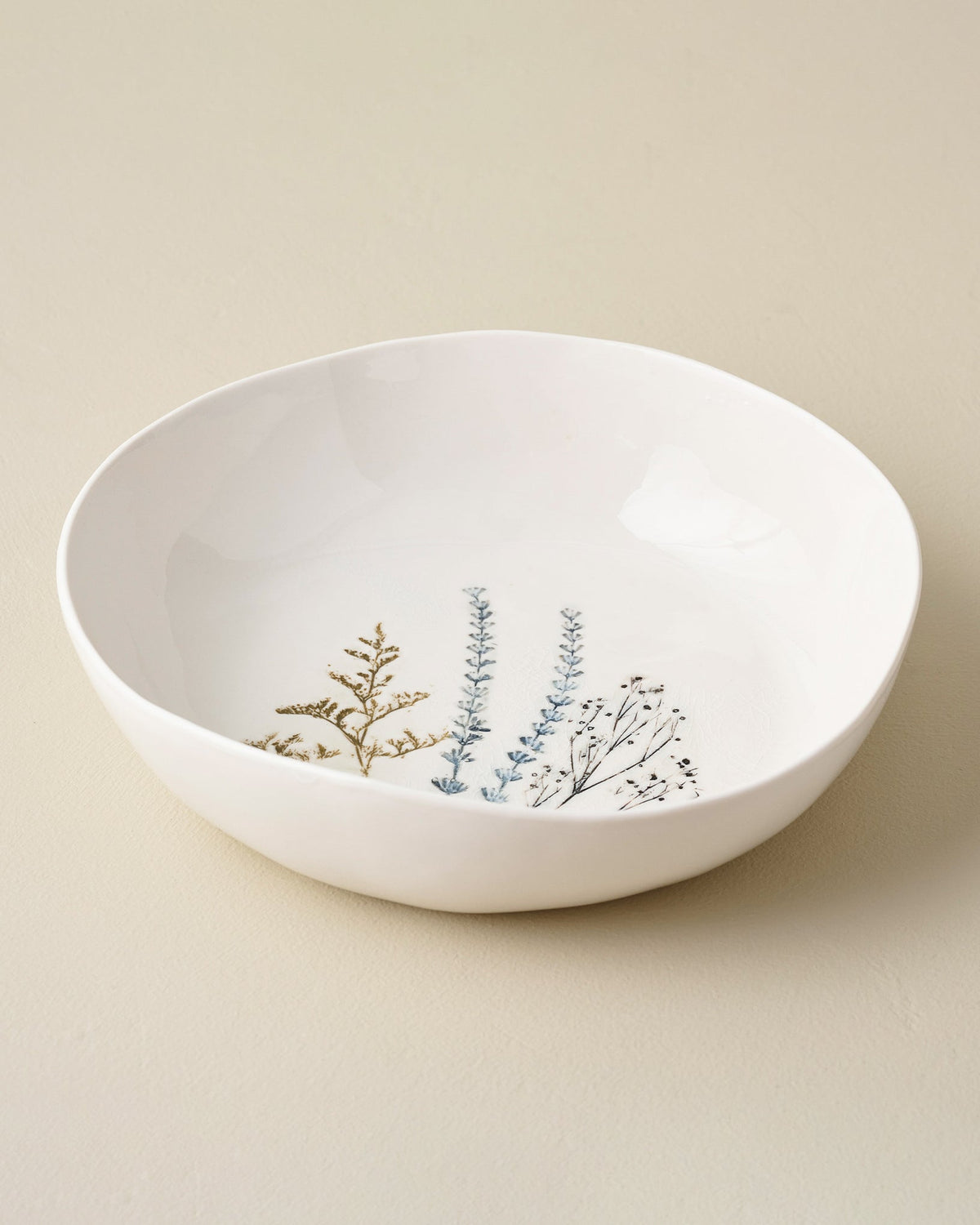Mavelle Pressed Floral Serving Bowl serving piece - Styled in Room