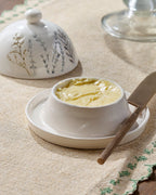 Mavelle Pressed Floral Ceramic Butter Dish kitchen storage piece - Detail View