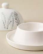Mavelle Pressed Floral Ceramic Butter Dish kitchen storage piece - Styled in Room