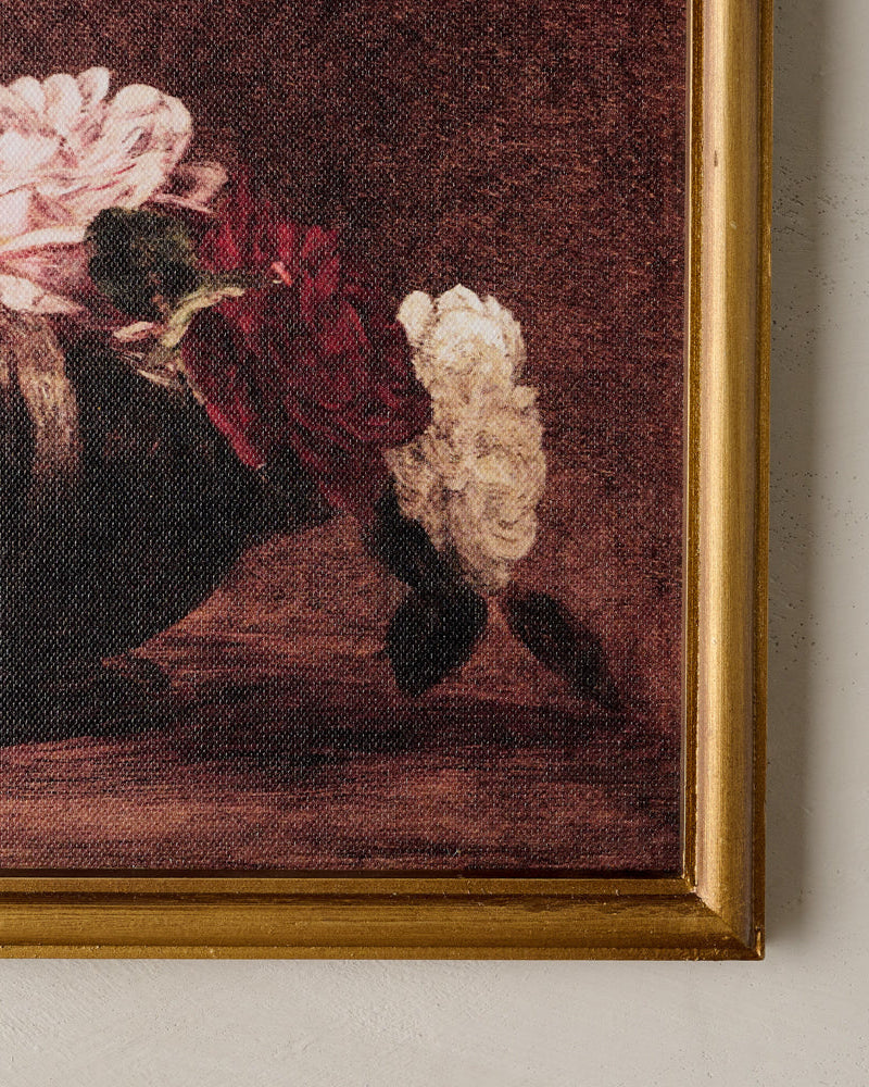 Mavelle Roses in Reverie framed wall art - Styled in Room