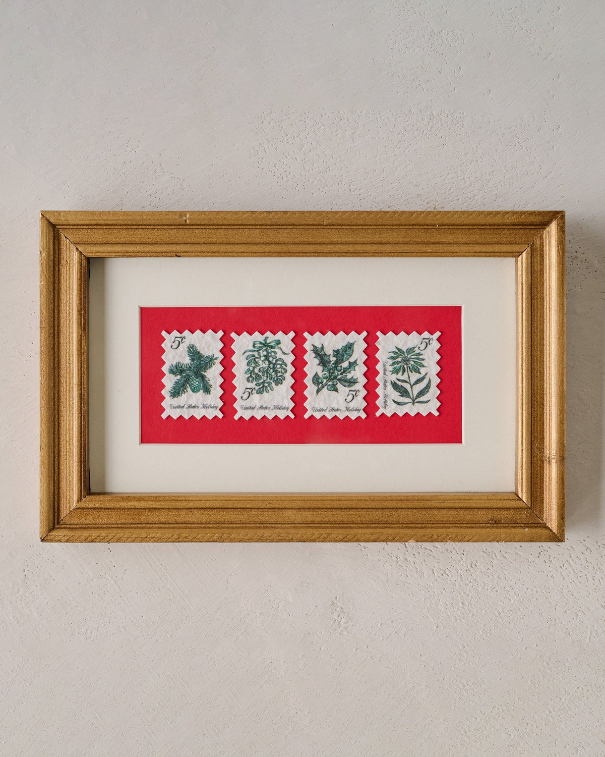 Mavelle Yuletide Greetings Vintage Stamp Art framed wall art - Detail View
