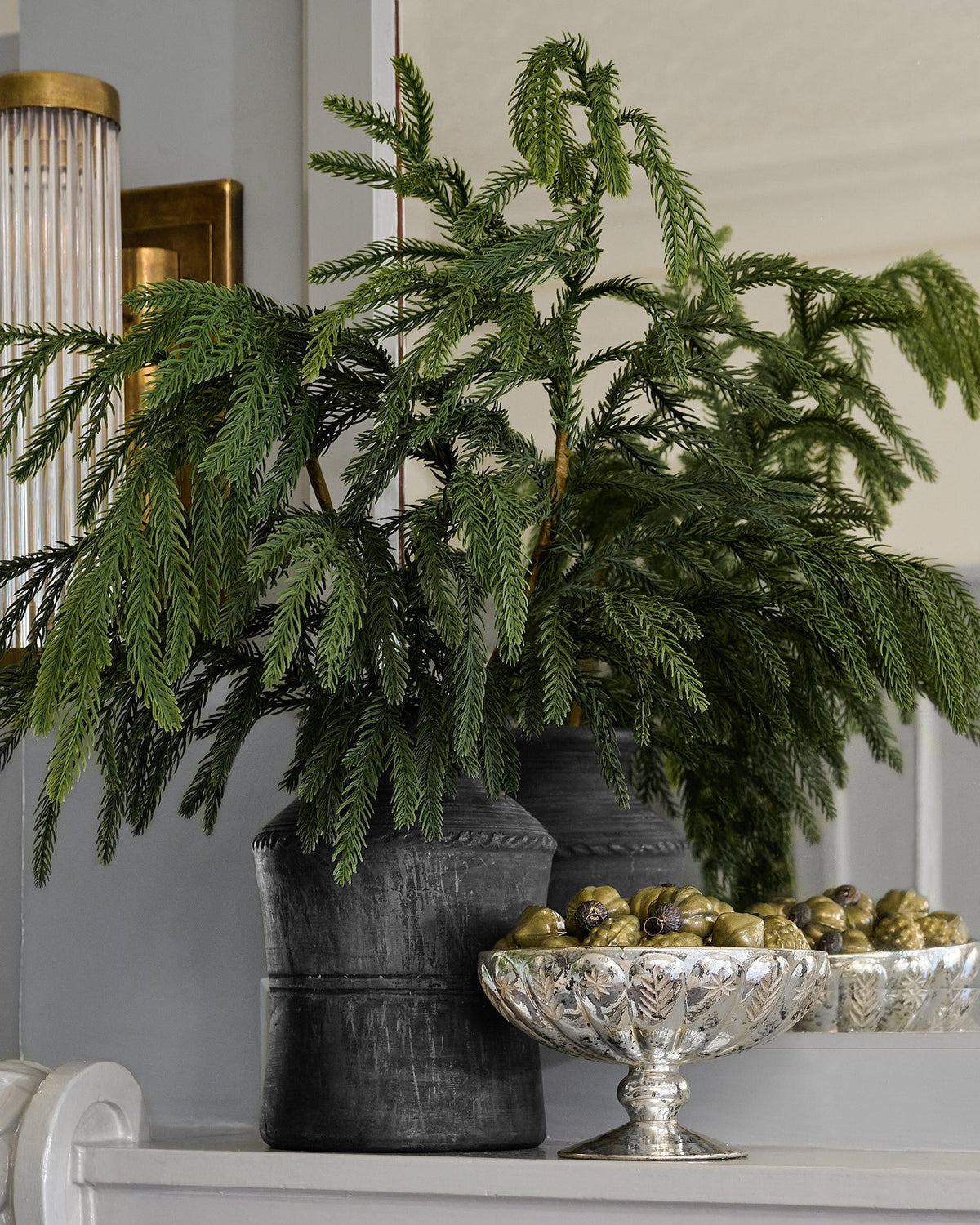 Mavelle Real Touch Norfolk Pine Spray faux floral stem - Detail View