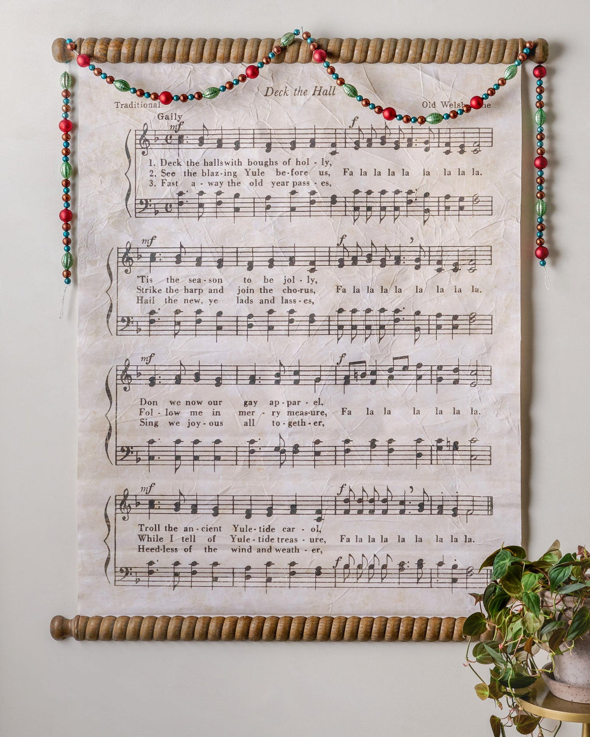 Mavelle Vintage Deck the Halls Tapestry wall tapestry
