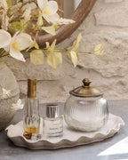 Mavelle Ceramic Ruffled Tray decorative tray - Styled in Room